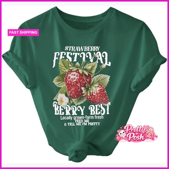 Tops - Polyester Graphic Tee Short Sleeve Casual T-Shirt